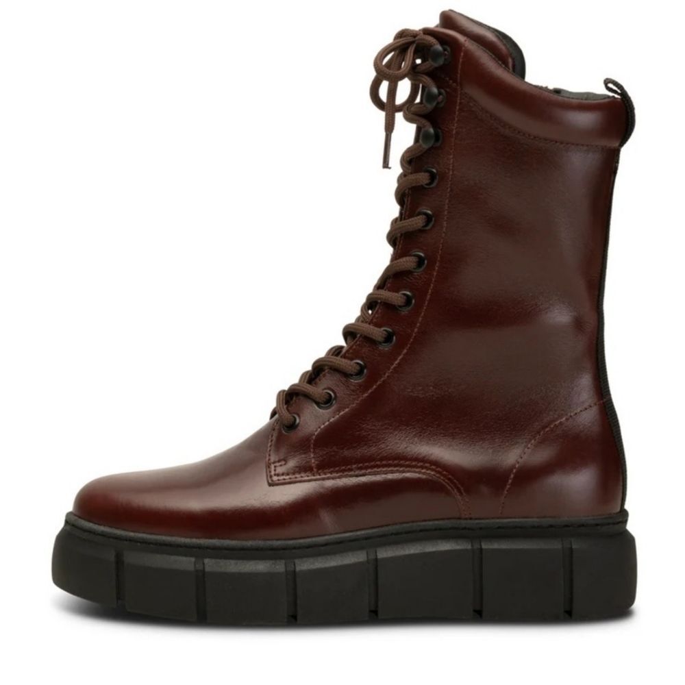 Shoe The Bear Tove Lace Up Leather Combat Boots Size 6 Brown NWOB